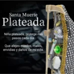 Santa Muerte Plateada 24 cm, figura vestida para éxito espiritual y claridad mental - Image 4