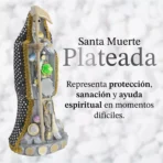 Santa Muerte Plateada 24 cm, figura vestida para éxito espiritual y claridad mental - Image 5