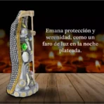 Santa Muerte Plateada 24 cm, figura vestida para éxito espiritual y claridad mental - Image 7