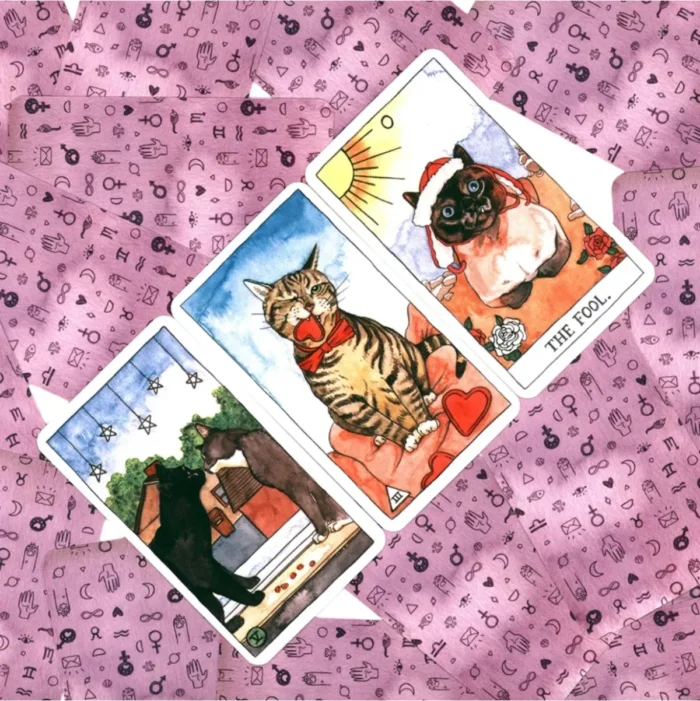 Cat Tarot 78 cartas, tarot simbólico con gatos y guía PDF - Image 6