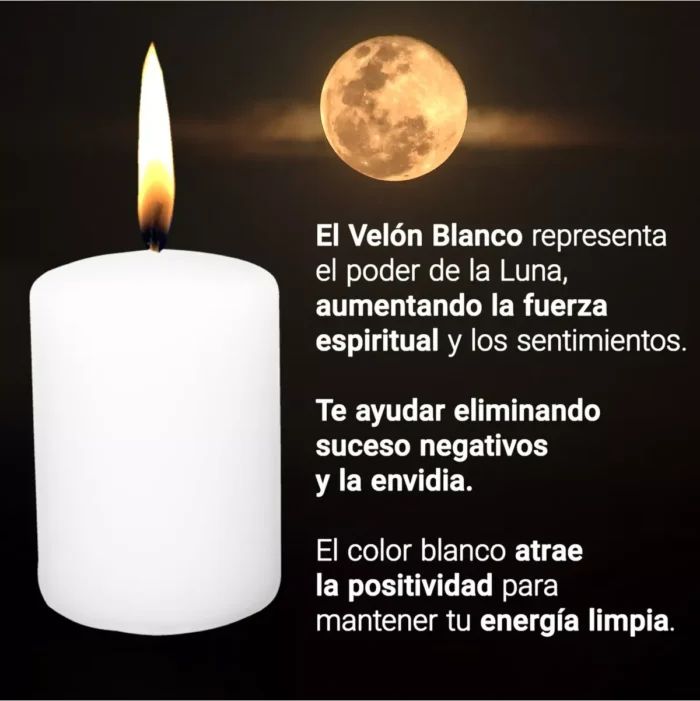 Vela Blanca Velón 10 cm, ritual de limpieza, paz y armonía - Image 6
