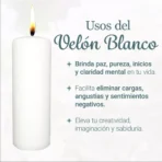 Vela Cirio Velón Blanco, 1kg para rituales y limpias - Image 3