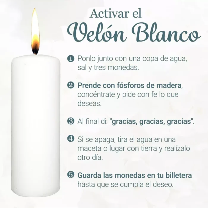 Vela Cirio Velón Blanco, 1kg para rituales y limpias - Image 4