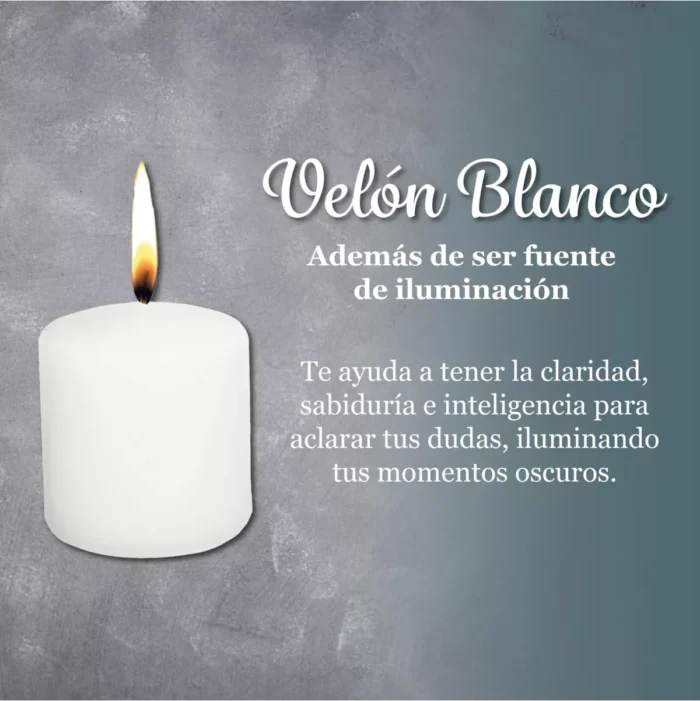 Vela Blanca Velón 8 cm, ritual de armonía, luz y limpieza espiritual - Image 6