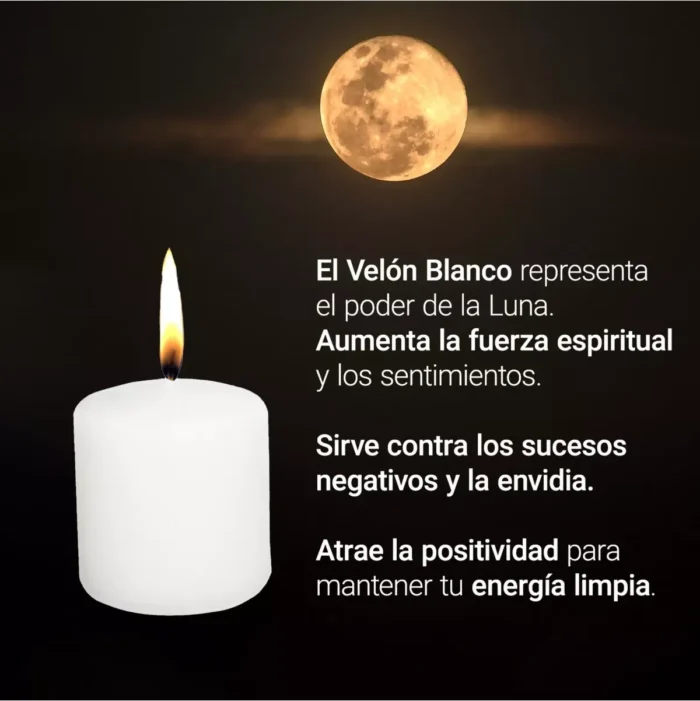 Vela Blanca Velón 8 cm, ritual de armonía, luz y limpieza espiritual - Image 7