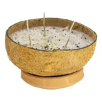 Veladora Coco Elegguá, triple mecha natural abrecaminos - Image 3
