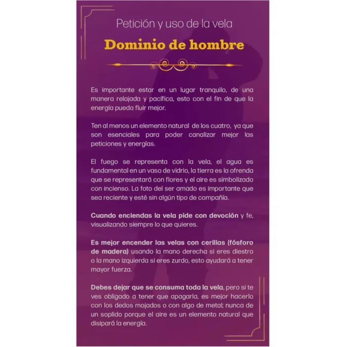 Veladora Gel Dominio Hombre Ritual de Amarre, Poder y Control Simbólico - Image 8