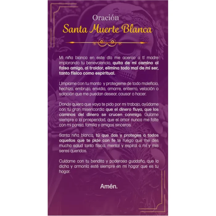 Veladora Santa Muerte Blanca – Paz, Protección y Armonía - Image 4