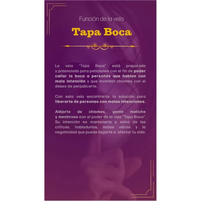 Veladora Gel Tapa Boca, protección energética, silencio ritual y cierre de chismes - Image 9