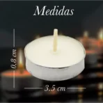 Velas Tealights Blancas, 50 piezas para rituales y ofrendas - Image 6