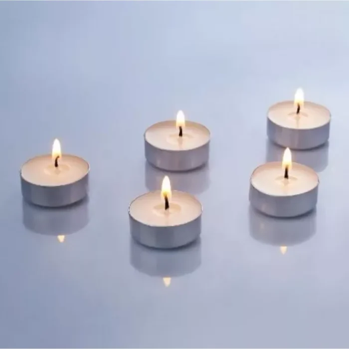 Velas Tealights Blancas, 50 piezas para rituales y ofrendas - Image 7