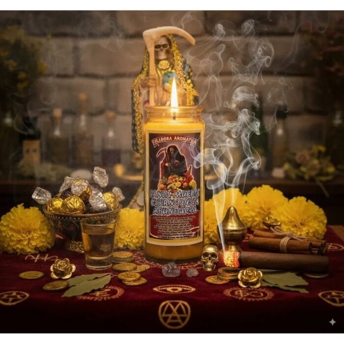Veladora Santa Muerte Cuerno de la Abundancia | Aromática - Image 2