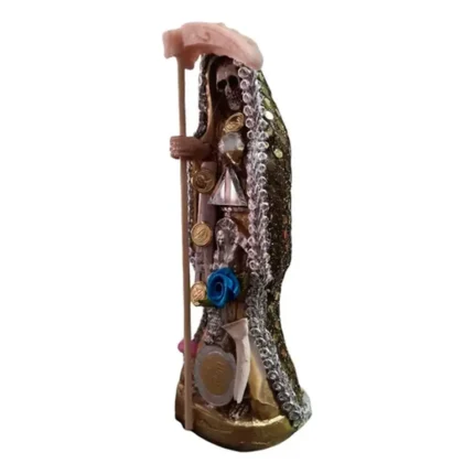 Santa Muerte Vestida 3 Virtudes 15cm | Salud