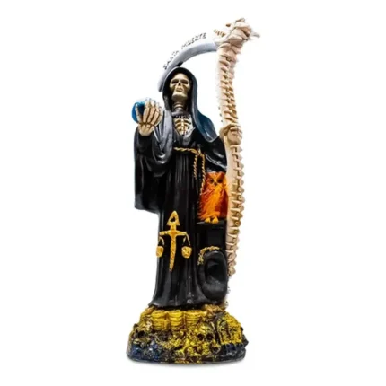 Santa Muerte Negra 50cm | Justicia y Protección Total | Curada