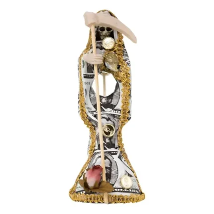Santa Muerte Vestida Dólar | Ritualizada 15 cm