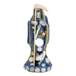 Santa Muerte Vestida Azul 24cm | Justicia y Sabiduría | Curada