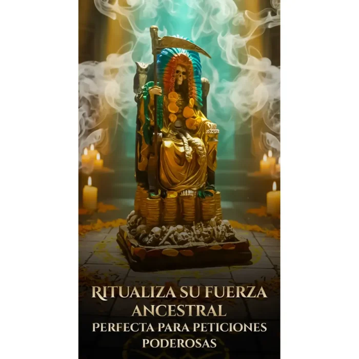 Santa Muerte Suprema Azteca Dorada | Riqueza y Éxito | Curada - Image 4