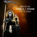 Santa Muerte Negra Suprema Sentada | Protección y Dominio | Curada - Image 3