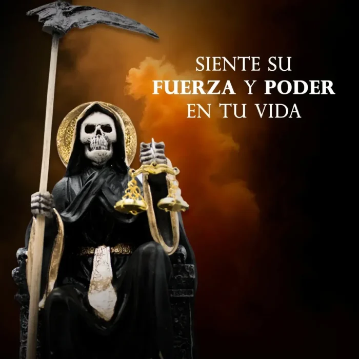 Santa Muerte Negra Suprema Sentada | Protección y Dominio | Curada - Image 3