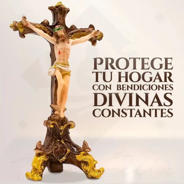 Crucifijo Católico de Buró | Altar de Mesa y Oración - Image 3
