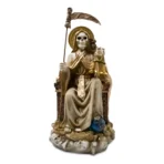 Santa Muerte Hueso Suprema Sentada Con Búho | Curada