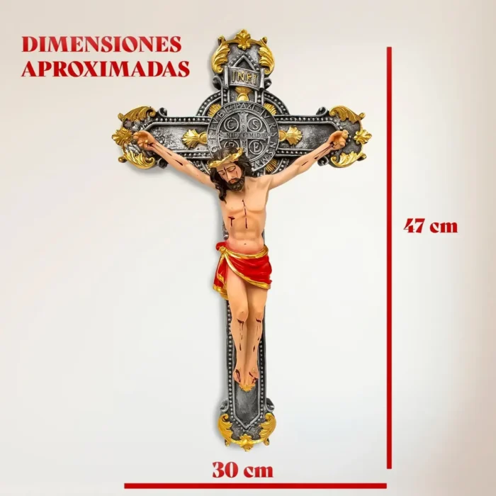 Crucifijo San Benito de Pared 47 cm | Protección del Hogar - Image 2
