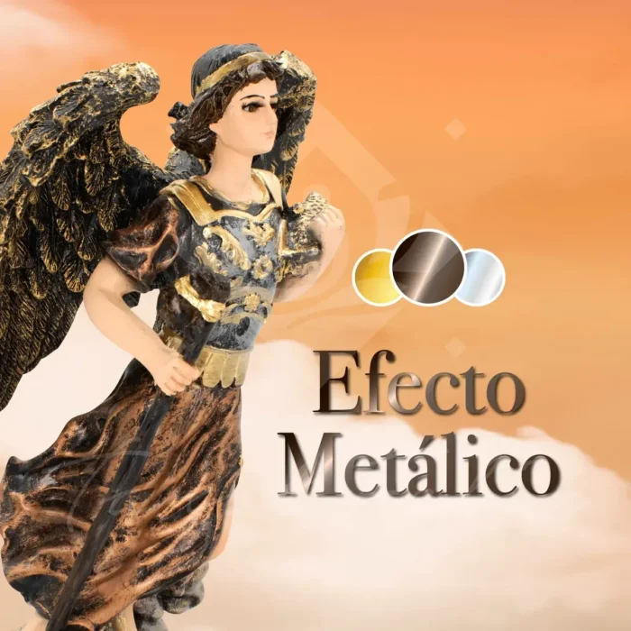 Arcángel Rafael: Figura Acabado Metálico de Sanación con Ojo de Vidrio - Image 6