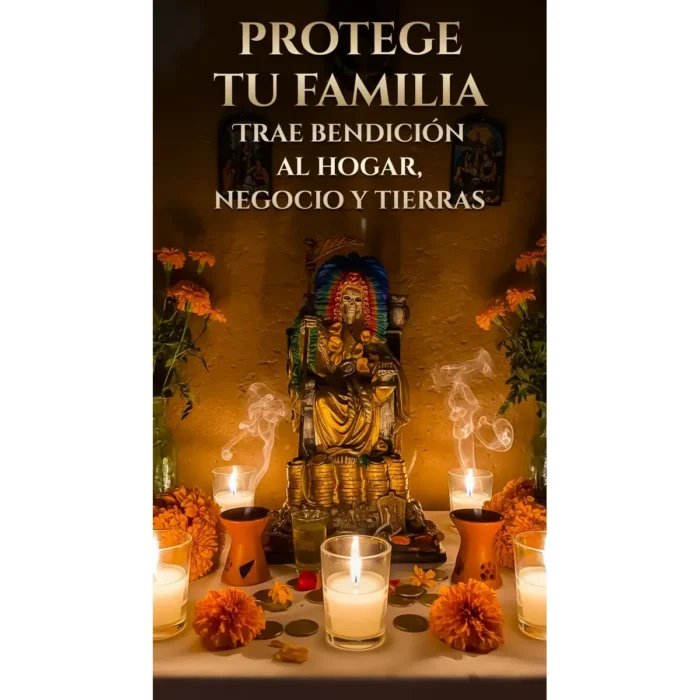 Santa Muerte Suprema Azteca Dorada | Riqueza y Éxito | Curada - Image 6