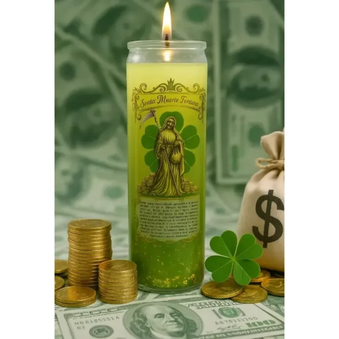 Veladora de Gel Santa Muerte Fortuna | Prosperidad y Dinero - Image 5