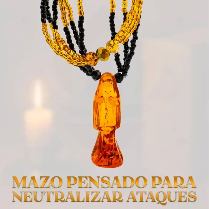 Mazo Santa Muerte Ámbar | Protección, Salud y Fe 47 cm - Image 4