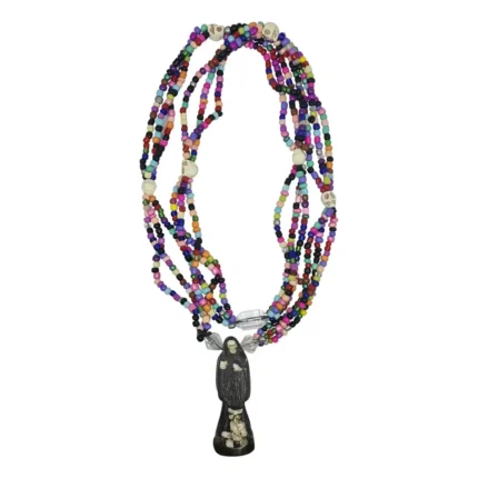 Rosario Santa Muerte Negra | Ritualizado y Protección 47 cm