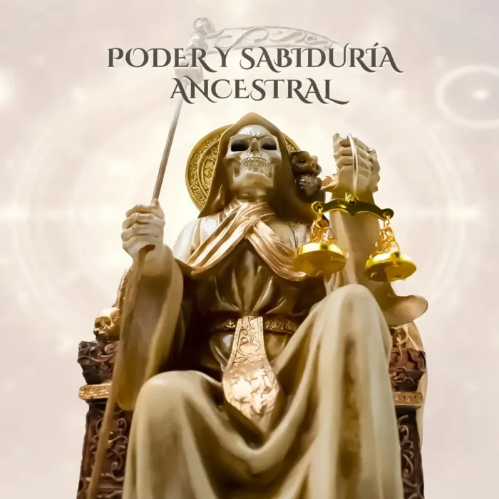 Santa Muerte Hueso Suprema Sentada Con Búho | Curada - Image 6