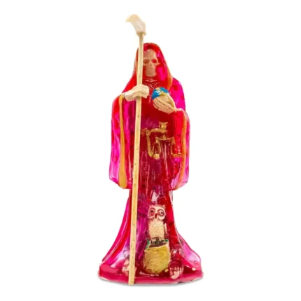 Santa Muerte Rosa Transparente 30 cm | Amor y Sanación | Curada