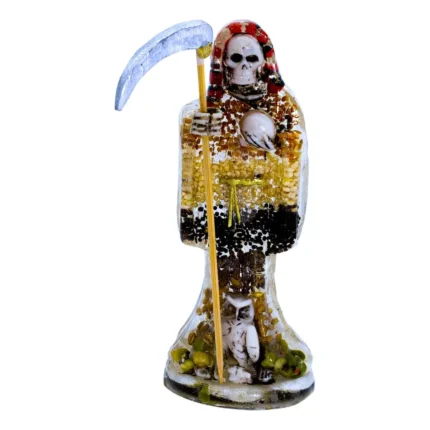 Santa Muerte 7 Potencias 15cm | Semillas de Abundancia | Transparente