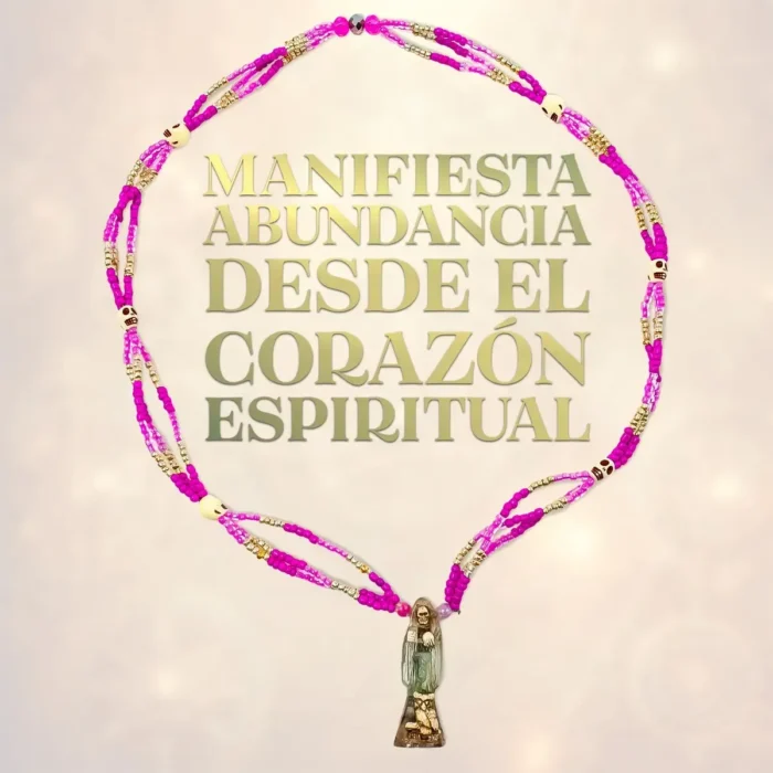 Mazo Santa Muerte Rosa Transparente | Protección y Amor - Image 5