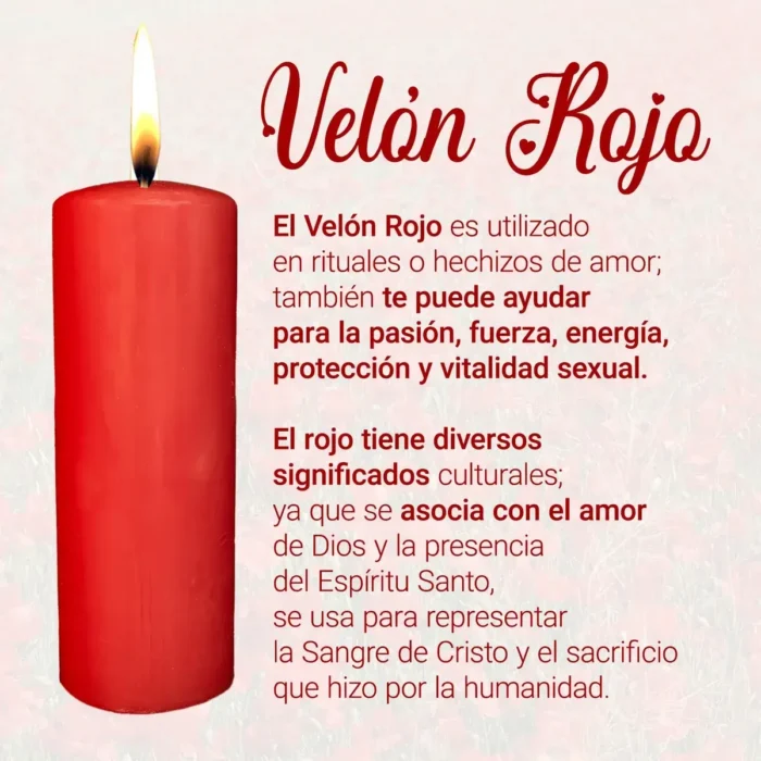 Velón Rojo de Parafina Aromática | Ritual de Amor y Atracción - Image 3