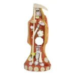 Santa Muerte Vestida Naranja 15cm | Éxito y Creatividad