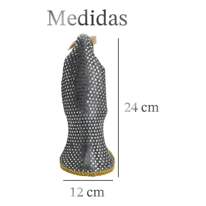 Santa Muerte Vestida Plateada | 24 cm - Image 3