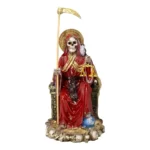 Santa Muerte Roja Suprema Con Búho | Curada