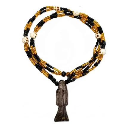 Mazo Santa Muerte Negra Ahumada | Poder y Protección | Curado