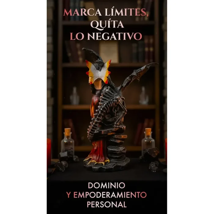 Figura Hada con Dragón Rojo | Resina y Protección Espiritual - Image 4