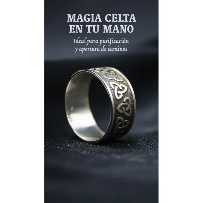 Anillo Triquetra Nudo Celta | Plata Ley | Amuleto de Protección - Image 2