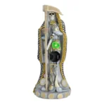 Santa Muerte Vestida Plateada | 15 cm | Éxito y Abundancia