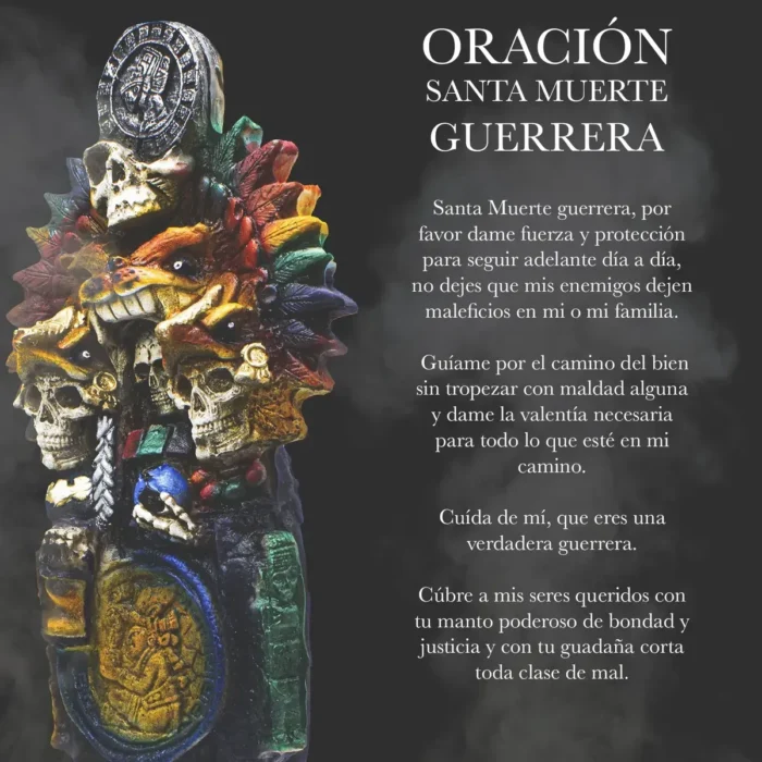 Santa Muerte Azteca Jaguar | Protección Guerrera | Curada - Image 4