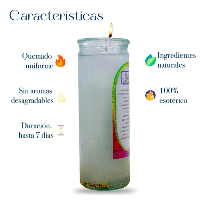 Veladora de Gel Santa Muerte Blanca | Paz, Armonía y Salud - Image 3