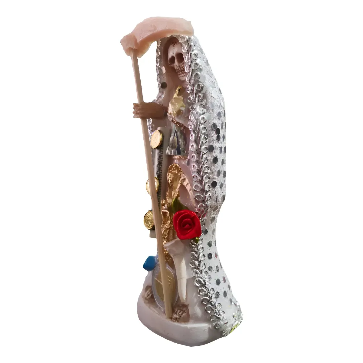 Santa Muerte Vestida Blanca 15cm | Purificación y Paz | Curada Santa Muerte Vestida Blanca 15cm | Purificación y Paz | Curada