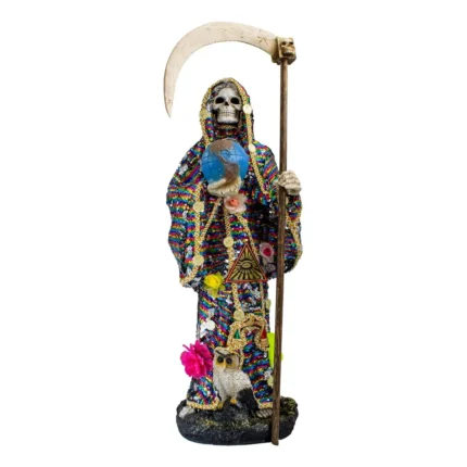 Santa Muerte Manto Mágico Mil Colores 70cm | Vestida y Curada