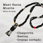 Mazo Santa Muerte Negra | Figura y Tejido Total Negro 47 cm - Image 2
