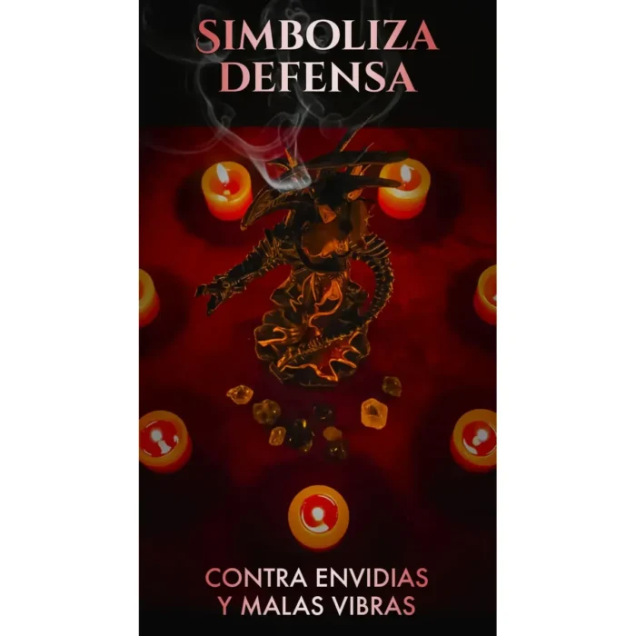 Figura Hada con Dragón Rojo | Resina y Protección Espiritual - Image 5