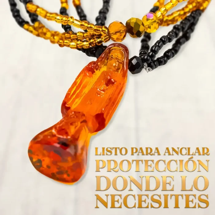Mazo Santa Muerte Ámbar | Protección, Salud y Fe 47 cm - Image 3